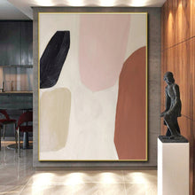 Load image into Gallery viewer, Soft Pink, Beige, and Brown Shapes Acrylic Art - Great for Feminine - inspired Boudoir &amp; Cozy Reading Nook LargeART0656

