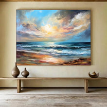 Load image into Gallery viewer, Vibrant Sunset Beach Abstract Painting On Canvas for Lively Living Room &amp; Vacation Home DKH338
