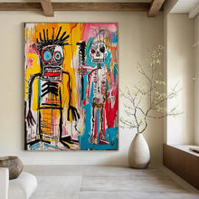Load image into Gallery viewer, “Expressive Duo of Figures” – Raw Abstract Figurative Painting with Bold Lines DTP099
