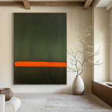 Load image into Gallery viewer, “Green and Orange Color - Block” - Minimalist Abstract Art on Canvas DKH1616
