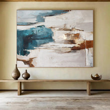 Load image into Gallery viewer, Blue Brown White Abstract Painting DKH520
