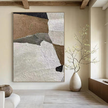 Load image into Gallery viewer, “Neutral Collage Abstraction” - Beige, Grey, Brown, White Abstract Art on Canvas DKH1140
