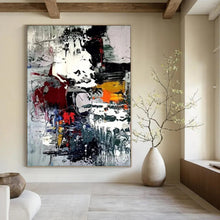 Load image into Gallery viewer, “Colorful Chaos Fusion” – Vibrant mix of red, yellow, blue, gray, dynamic splashes DTP391
