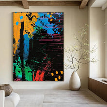 Load image into Gallery viewer, “Color - Splashed Abstract Composition” – Energetic Abstract Painting with Dynamic Brushstrokes DTP096
