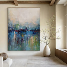 Load image into Gallery viewer, Colorful Abstract River Scene Abstract Canvas Painting, Perfect for Vibrant Home Office &amp; Art - Loving Living Room LargeART1120
