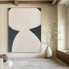 Load image into Gallery viewer, “White Hourglass” - Monochromatic Abstract Shape Art, Abstract Painting on Canvas DKH1081
