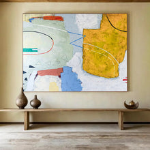Load image into Gallery viewer, Hand - painted Extensive Soft - Hued Geometric Abstract Acrylic Art for Serene Bedrooms LargeART1809
