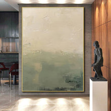 Load image into Gallery viewer, Muted Beige and Green Gradient Acrylic Art - Perfect for Nature - themed Bathroom &amp; Calming Meditation Space LargeART0657

