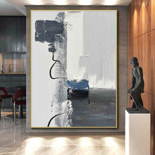 Load image into Gallery viewer, Large Gray - Blue - White Layers Art - Great for Coastal Home Office &amp; Relaxing Café LargeART0790
