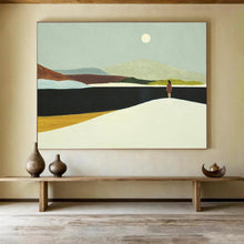 Load image into Gallery viewer, Minimalist Landscape Painting on Canvas - “Moonlit Contemplation” DKH739

