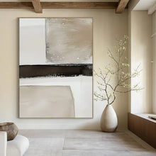 Load image into Gallery viewer, White, Black &amp; Gold Textured Abstract, Perfect for Industrial - Chic Loft &amp; Modern Art Gallery LargeART1478
