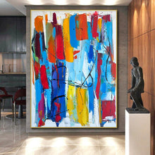 Load image into Gallery viewer, Vibrant Color Blocks with Black Lines Acrylic Art - Great for Modernist Office &amp; Creative Studio LargeART0646
