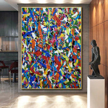 Load image into Gallery viewer, Rainbow Splatter Celebration Art for Kids’ Playroom &amp; Vibrant Art Café LargeART0899
