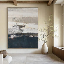 Load image into Gallery viewer, Hand - painted Massive Gray - Blue Textured Abstract Acrylic Art for Artistic Living Rooms LargeART0131
