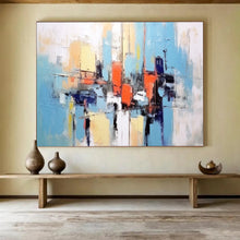 Load image into Gallery viewer, Abstract City Blocks in Bright Hues Abstract acrylic painting DLZ068
