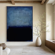 Load image into Gallery viewer, “Blue and Black Color - Field” - Rothko - Inspired Art on Canvas DKH1617
