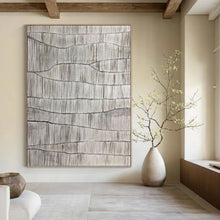 Load image into Gallery viewer, “Gray Waves: Textured Abstract” Abstract Painting on Canvas, Industrial Modern Decor DKH1042

