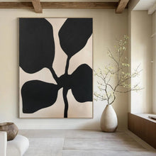 Load image into Gallery viewer, Black - Beige Flower - Shaped Abstract Acrylic Art, Fit for Bedroom Night Area &amp; Cozy Lounge LargeART0993
