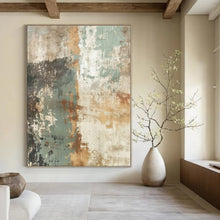 Load image into Gallery viewer, Textured Earth - Tone Abstract Canvas Painting, Ideal for Rustic Living Room &amp; Bohemian Bedroom LargeART1274
