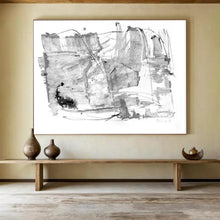 Load image into Gallery viewer, Hand - painted Massive Black and White Abstract Strokes Acrylic Art for Modern Home Offices LargeART1788
