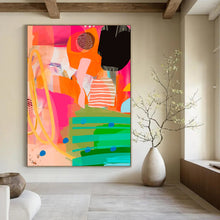 Load image into Gallery viewer, Colorful Abstract Collage Art, Perfect for Creative Co - working Space &amp; Eclectic Living Room LargeART2010
