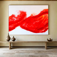 Load image into Gallery viewer, Dynamic Red Abstract Painting on Canvas DKH569
