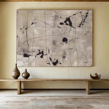 Load image into Gallery viewer, Black And White Abstract Line Painting On Canvas DKH446
