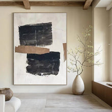 Load image into Gallery viewer, Black &amp; Brown Collage Abstract Canvas Painting, Perfect for Industrial Loft &amp; Modern Gallery LargeART1145

