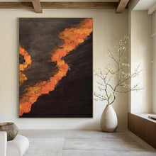 Load image into Gallery viewer, “Fiery Orange Path” Abstract Landscape - Inspired Painting on Canvas, Bold Wall Art DKH961
