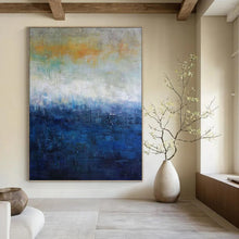 Load image into Gallery viewer, “Gradient Blue Abstract Landscape” - Color - Field Abstract Art on Canvas DKH1559

