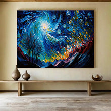 Load image into Gallery viewer, Starry Night “Swirling Cosmos” Painting on Canvas, Ethereal Celestial Art DKH885
