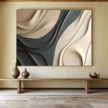 Load image into Gallery viewer, 3D Curved Forms Abstract Painting (Neutral Tones) DKH523
