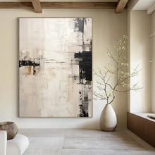 Load image into Gallery viewer, “Neutral Tones with Black Accents” – Understated Abstract with Subtle Textures DTP131

