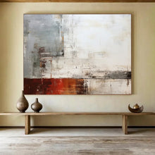 Load image into Gallery viewer, Gray, White &amp; Rust Abstract Minimalist Art - Great for Industrial Loft &amp; Modern Study DKH043
