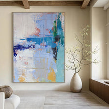 Load image into Gallery viewer, Blue - Toned Abstract Composition Painting, Suited for Coastal Living Room &amp; Serene Reading Nook LargeART1386
