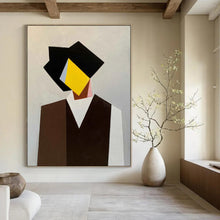 Load image into Gallery viewer, Geometric Color - Blocked Portrait Abstract Painting, Perfect for Modern Study &amp; Contemporary Hallway LargeART2076
