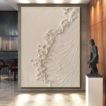 Load image into Gallery viewer, Textured White Abstract Art – Ideal for Minimalist Bedroom &amp; Zen Meditation Space LargeART0681
