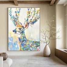 Load image into Gallery viewer, Whimsical Abstract Floral Deer, Vibrant Color - Blended Art for Children’s Playroom &amp; Boho - Chic Nursery LargeART2209
