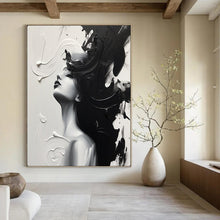 Load image into Gallery viewer, Monochrome Textured Abstract Painting, Ideal for Modern Bedroom &amp; Art Gallery Corner LargeART2143
