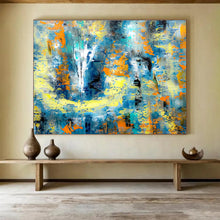 Load image into Gallery viewer, “Bold Blue Energy” Abstract Expressionist Painting on Canvas, Dynamic Color Art DKH924
