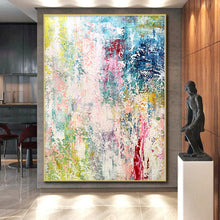Load image into Gallery viewer, Hand - painted Oversized Pastel - Filled Abstract Dreamscape Acrylic Art for Whimsical Nurseries LargeART0042
