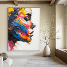 Load image into Gallery viewer, Expressionist Abstract Portrait, Vibrant Color - Splash Painting for Creative Studio &amp; Bold Living Room LargeART2243
