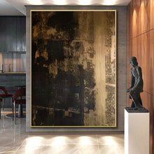 Load image into Gallery viewer, Oversized Dark Textured Abstract Art for Dramatic Living Room &amp; Sophisticated Lounge LargeART0529
