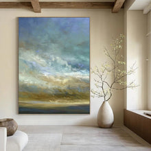Load image into Gallery viewer, “Dreamy Sky Horizons” Abstract Cloudscape Painting on Canvas, Soothing Wall Art DKH953

