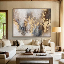 Load image into Gallery viewer, Gold - Accented Abstract Painting On Canvas DKH413
