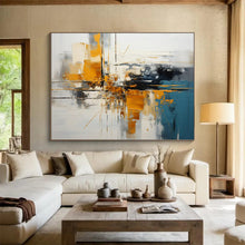 Load image into Gallery viewer, Hand - painted Large - Scale Modern Abstract Cityscape Acrylic Art for Urban - Inspired Lofts LargeART1753
