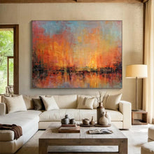 Load image into Gallery viewer, Warm - Toned Abstract Sunset Painting On Canvas DKH386
