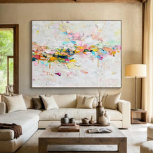 Load image into Gallery viewer, Colorful Abstract Patchwork of Shapes Abstract acrylic painting DLZ044
