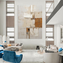 Load image into Gallery viewer, “Textured Neutral Abstract Composition” - Beige, Grey, White Abstract Art on Canvas DKH1317
