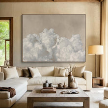 Load image into Gallery viewer, Soft Clouds on Beige Sky Abstract Art for Minimalist Bedroom &amp; Calm Office DKH126
